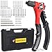GIANTISAN Rivet Gun GIANTISAN Pop Rivet Tool Kit with 200 Rivets and 4 Drill Bits Manual Hand Riveter Kit with Rugged Carrying Case - Image 2