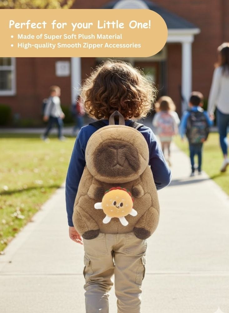 بريميم حقيبة ظهر ثلاثية الأبعاد على شكل دب لطيف مع رقعة للوجبات الخفيفة - حقيبة مدرسية ناعمة محشوة برسومات كرتونية للأطفال، حقيبة ظهر خفيفة الوزن للأطفال الصغار - Image 2
