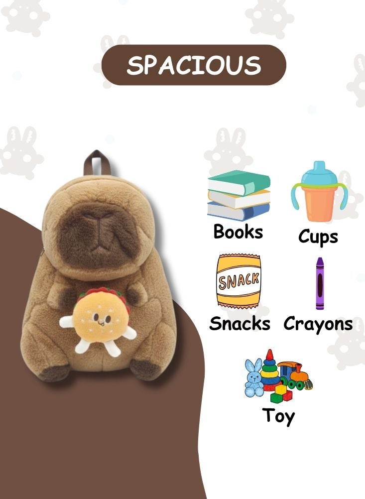 بريميم حقيبة ظهر ثلاثية الأبعاد على شكل دب لطيف مع رقعة للوجبات الخفيفة - حقيبة مدرسية ناعمة محشوة برسومات كرتونية للأطفال، حقيبة ظهر خفيفة الوزن للأطفال الصغار - Image 4