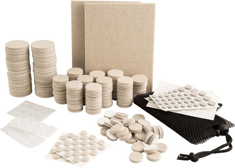 SoftTouch Assorted SelfStick Felt Furniture Pads with Bumpers Kit  Effortless Moving and Surface Protection BeigeGrayClear 321 Pack - Image 1