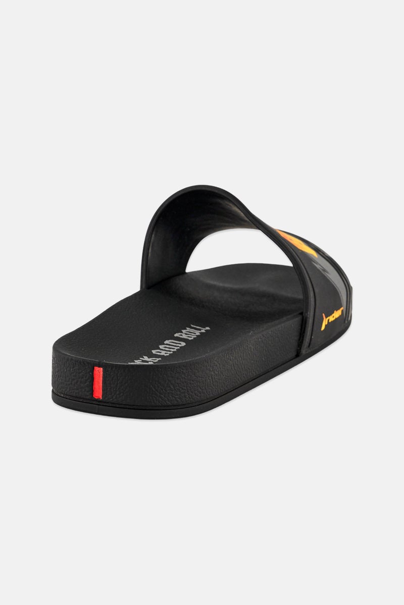 RIDER Men Graphic Print Slip On Slides, Black - Image 3