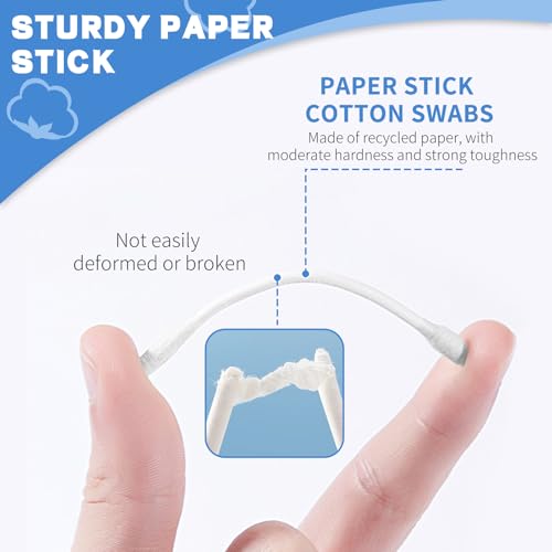 BODFPPC Pointed Tip Cotton Swabs, 800 Count Double Precision Tips with Paper Stick, Cotton Buds for Makeup, Personal Care, Crafts - Image 2