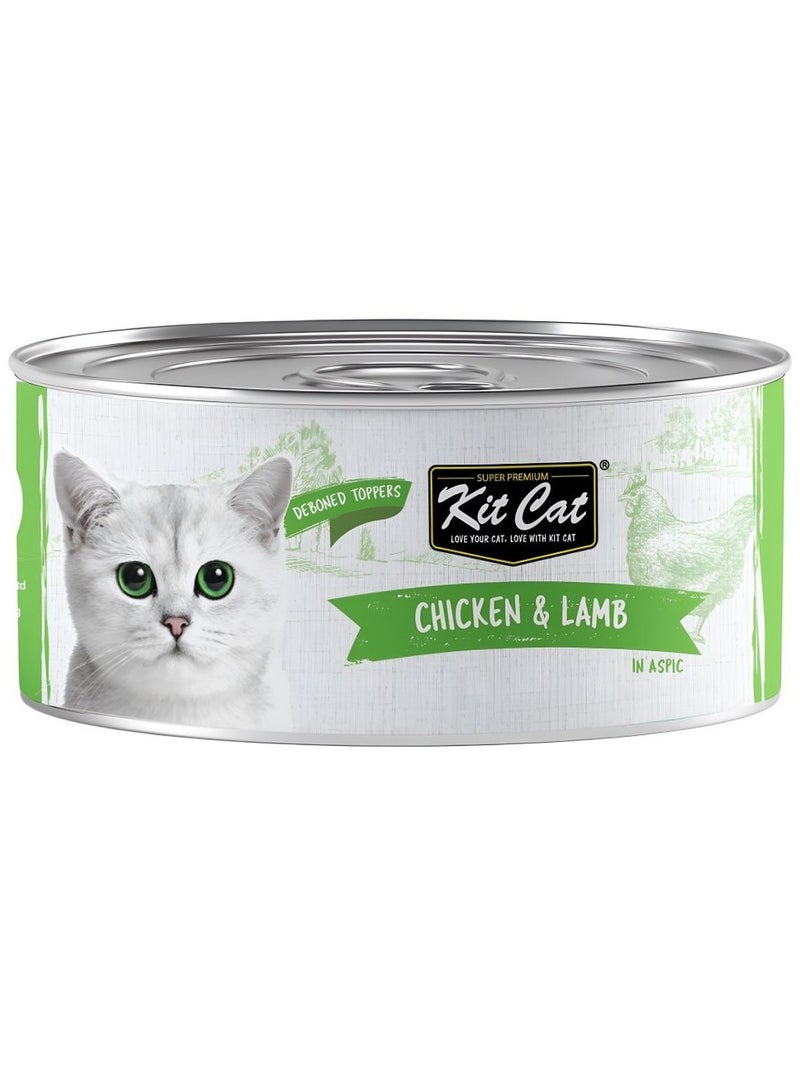 Kit Cat (24 packs) wet food with Chicken & Lamb  flavor for small and large cats / 80 grams - Image 2