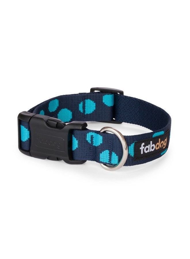 fabdog Polka Dot Dog Collar Blue (Small)