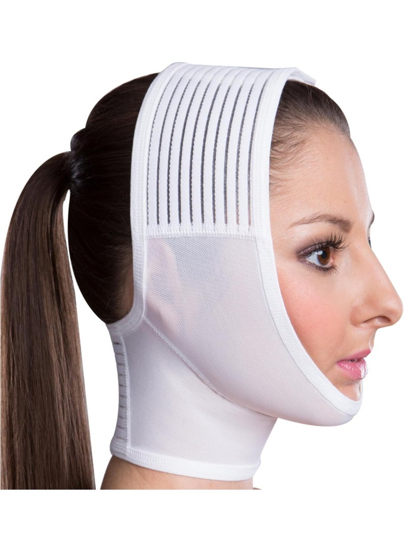 LIPOELASTIC FM Extra Post Surgical Facelift Compression Garment, Chin Lipo Compression Garment, Perfect After Care for Neck Lifts, Chin Faja, Face Wrap for Double Chin, V line Face Slimming - Image 3