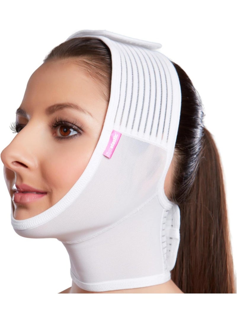 LIPOELASTIC FM Extra Post Surgical Facelift Compression Garment, Chin Lipo Compression Garment, Perfect After Care for Neck Lifts, Chin Faja, Face Wrap for Double Chin, V line Face Slimming - Image 1