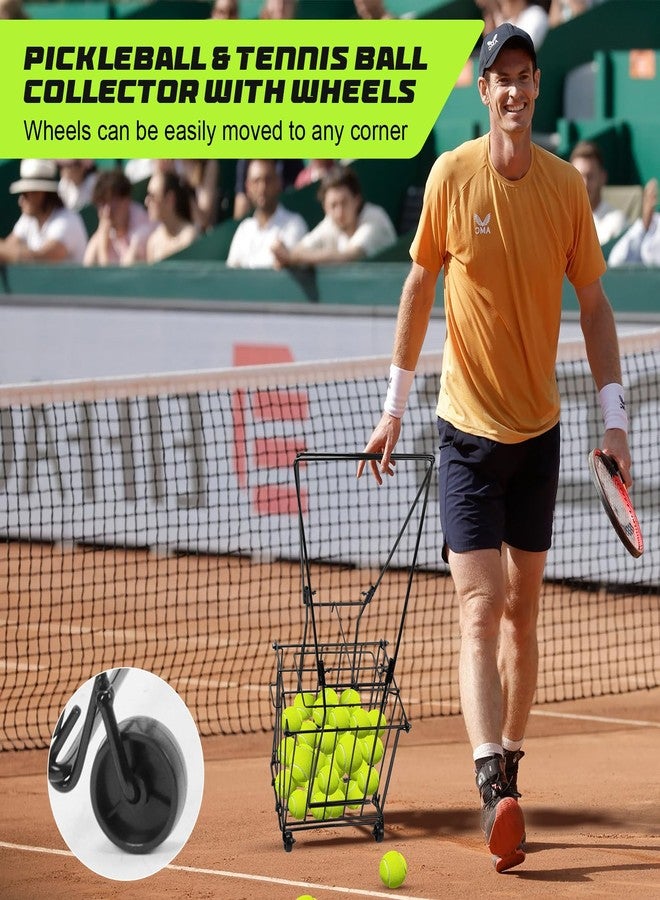 ParseBio Portable Pickleball Tennis Ball Collector with Wheel, Pickleball Retriever Basket Carrier Gatherer Picker Hopper Container for Picking and Storage Training Tool for Ball - Image 3