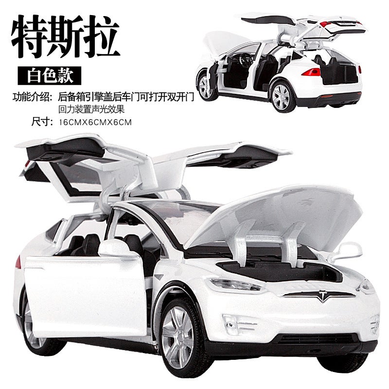 Baosilun Six-Door Sports Car Pull-Back Sound And Light Toy Car Gull Wing Door Metal Car 6610 Bulk Tesla - Image 1