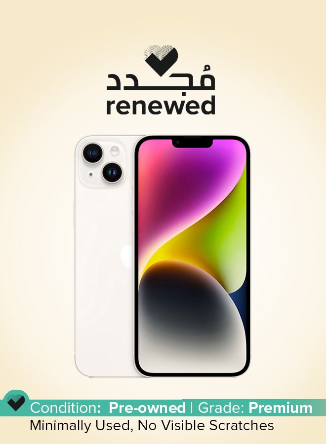 ابل  مجدد - آيفون 14 256 جيجابايت ستارلايت 5G مع فيس تايم - النسخة الدولية - Image 1