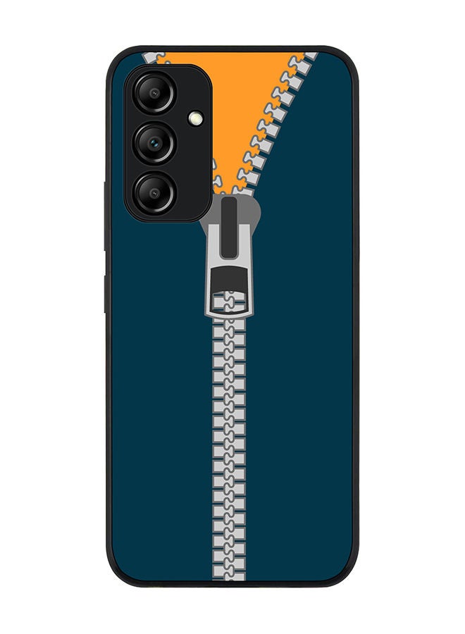 Stylizedd Rugged Black edge case for Samsung Galaxy A34 5G Slim fit Soft Case Flexible Rubber Edges Anti Drop TPU Gel Thin Cover - Zipper - Image 1