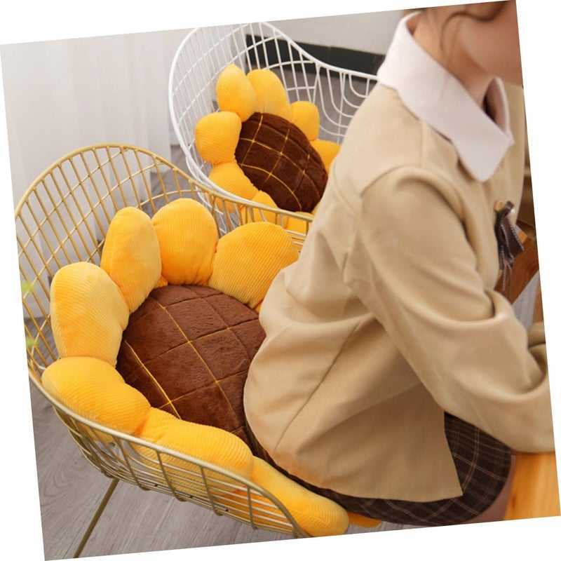 Sunflower Flower Throw Pillow Seat Cushion Plush 50cm Soft Decorative Cushion for Sofa Bedroom Car Floor Seating - Image 4