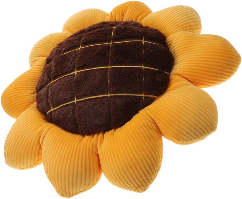Sunflower Flower Throw Pillow Seat Cushion Plush 50cm Soft Decorative Cushion for Sofa Bedroom Car Floor Seating - Image 1