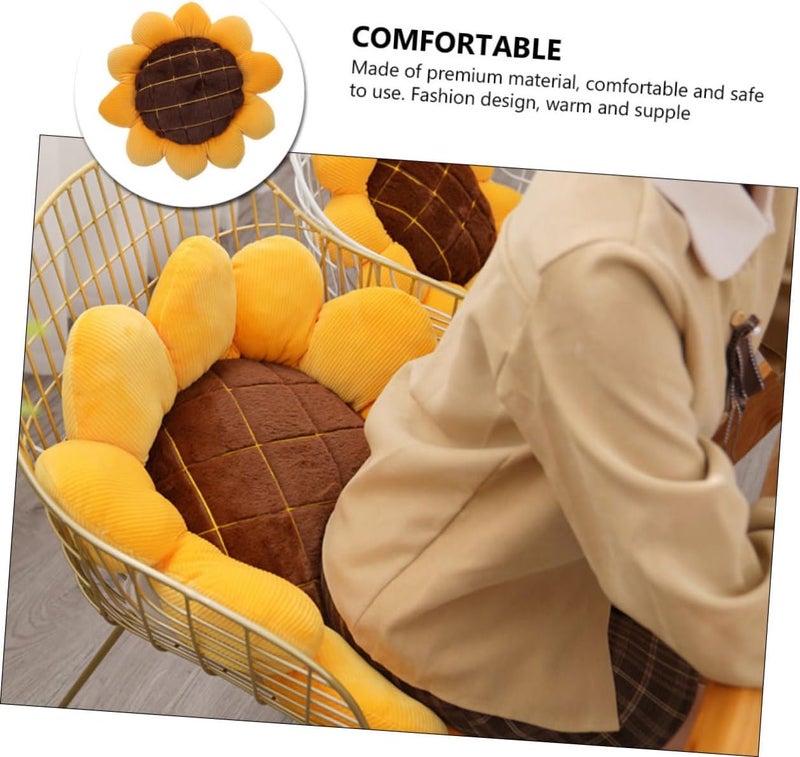 Sunflower Flower Throw Pillow Seat Cushion Plush 50cm Soft Decorative Cushion for Sofa Bedroom Car Floor Seating - Image 3