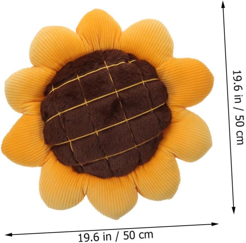 Sunflower Flower Throw Pillow Seat Cushion Plush 50cm Soft Decorative Cushion for Sofa Bedroom Car Floor Seating - Image 2