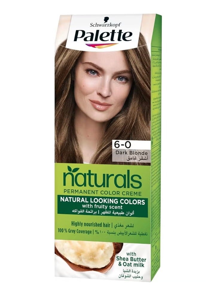 Schwarzkopf Palette Permanent Natural Colours Cream 6-0, Dark Blonde, 100 ml - Image 1