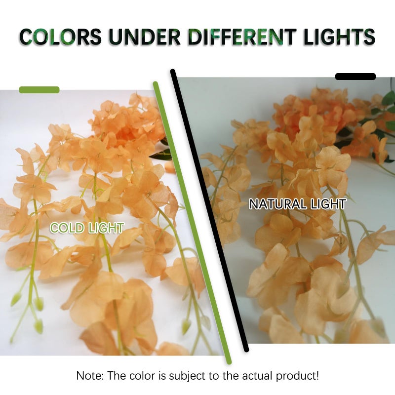 Luerbi 12 Pack Fall Wisteria Hanging Flowers Garland  3.77 Feet Orange Artificial Wisteria Flower Vines  Fake Orange Wisteria  Orange Flower Vines for Backdrop  Orange Trailing Flower  Hanging Flower Decor - Image 2