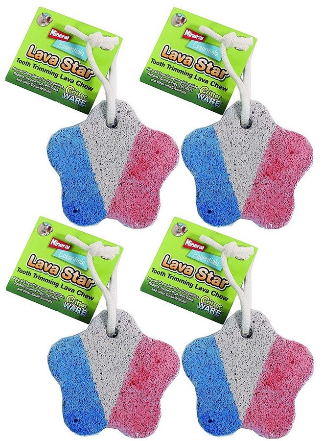 وير مانيوفاكتشارينج Ware Manufacturing (عبوة من 4 قطع) Mineral Essentials Lava Star Small Animal Chew White مقاس 3.5 بوصة