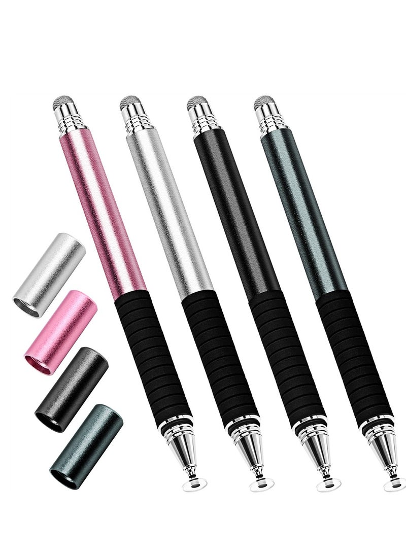 Generic - 4 Pack Capacitive Stylus Pen - Versatile 2 in 1 Precision Touch Screen Pens for iPhone, iPad, Android & All Capacitive Devices - Ideal for Drawing & Note-Taking with Fine Point Disc Design - Image 1
