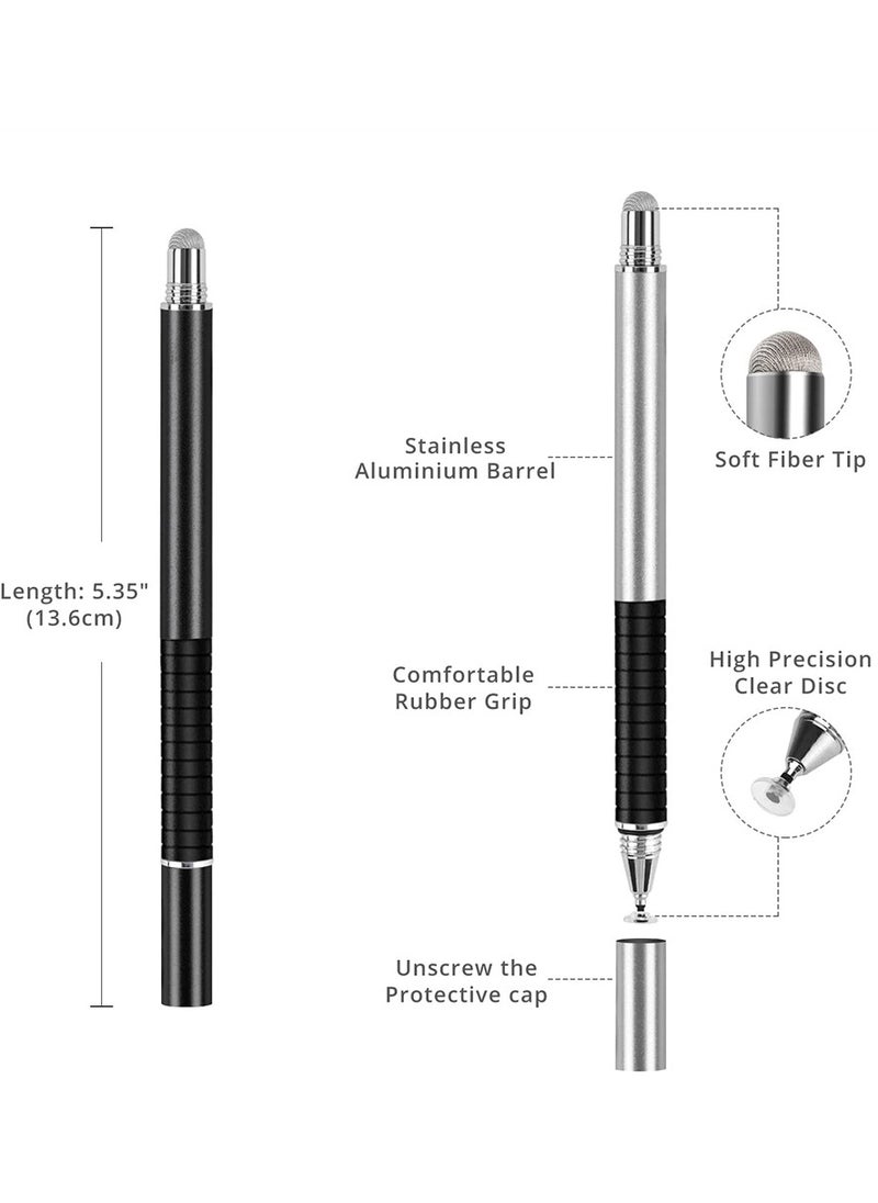 Generic - 4 Pack Capacitive Stylus Pen - Versatile 2 in 1 Precision Touch Screen Pens for iPhone, iPad, Android & All Capacitive Devices - Ideal for Drawing & Note-Taking with Fine Point Disc Design - Image 1
