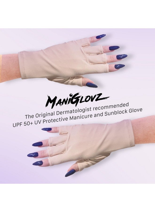 ManiGlovz - The Original Upf 50+ Uv Light Protective Nail Gloves | Gel Manicure Gloves And Anti Uv Fingerless Gloves For Women | Can Be Used As Sun Protection Gloves For Driving | Black Magic - Image 2