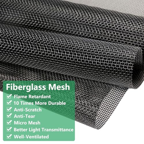 RELIANCER Fiberglass Magnetic Door Screen,Fit Doors Size 34"x82",Auto Close Screen Door Mesh w/Magnets,Left Right Side Opening,Patio Doorway Net Screens,Self-Closing Doors Cover,Doorway Curtain Mesh - Image 4