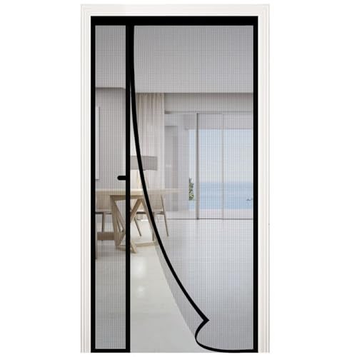 RELIANCER Fiberglass Magnetic Door Screen,Fit Doors Size 34"x82",Auto Close Screen Door Mesh w/Magnets,Left Right Side Opening,Patio Doorway Net Screens,Self-Closing Doors Cover,Doorway Curtain Mesh - Image 1
