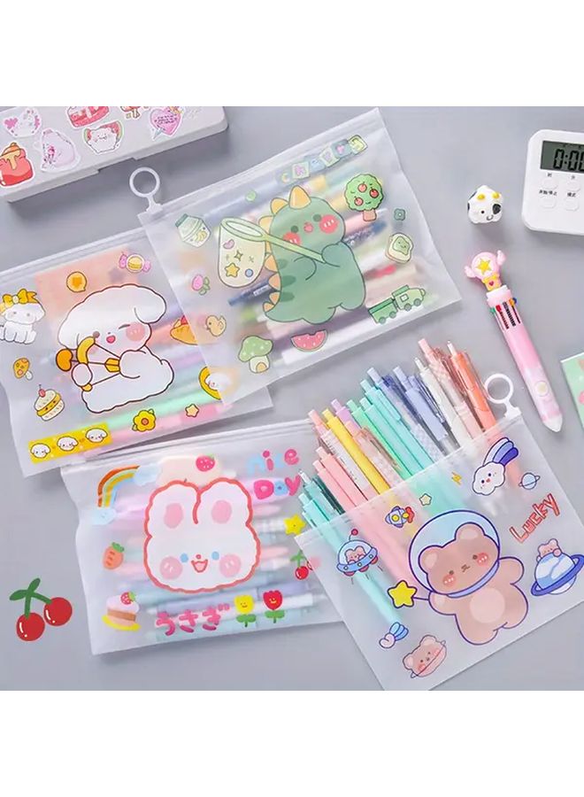 30 Cute Mixed Cartoon PVC Zipper Transparent Storage Bags for Jewelry and Files - Image 1