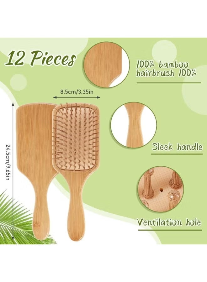 Natural bamboo hairbrush for painless detangling | Detangles and tames frizz | Wooden bristles massage the scalp and improve hair health | Suitable for long, short, curly, and thick hair - Image 2