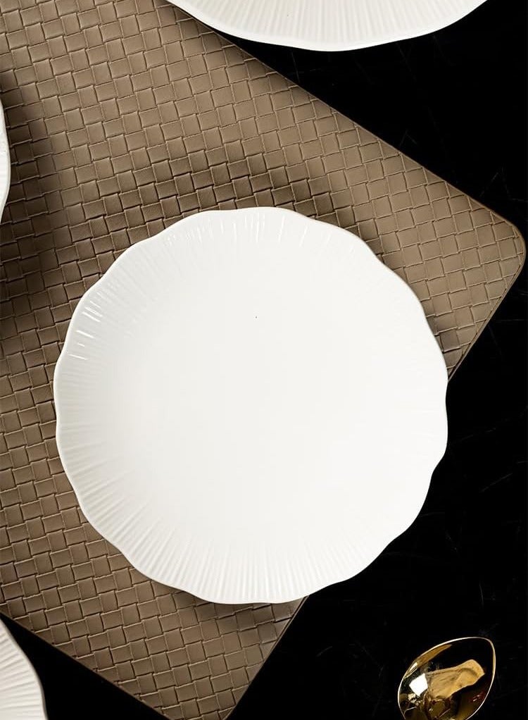 GOLD MANTIS Premium White Porcelain Dinnerware Set - 20 Pieces, Dishwasher & Microwave Safe, Occasions - Image 1