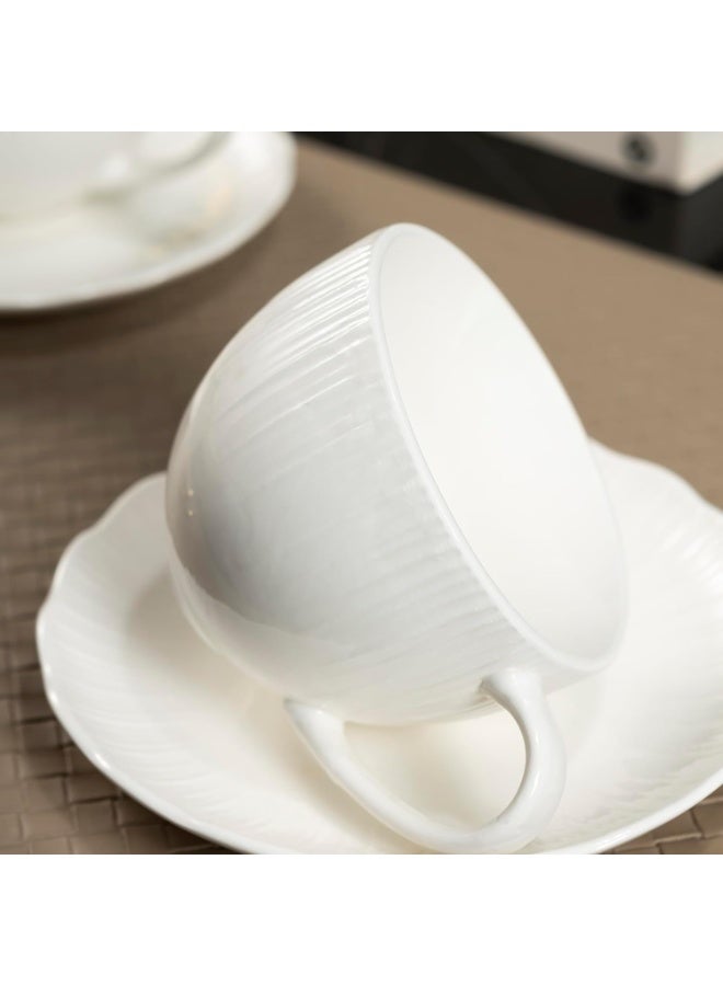 GOLD MANTIS Premium White Porcelain Dinnerware Set - 20 Pieces, Dishwasher & Microwave Safe, Occasions - Image 2