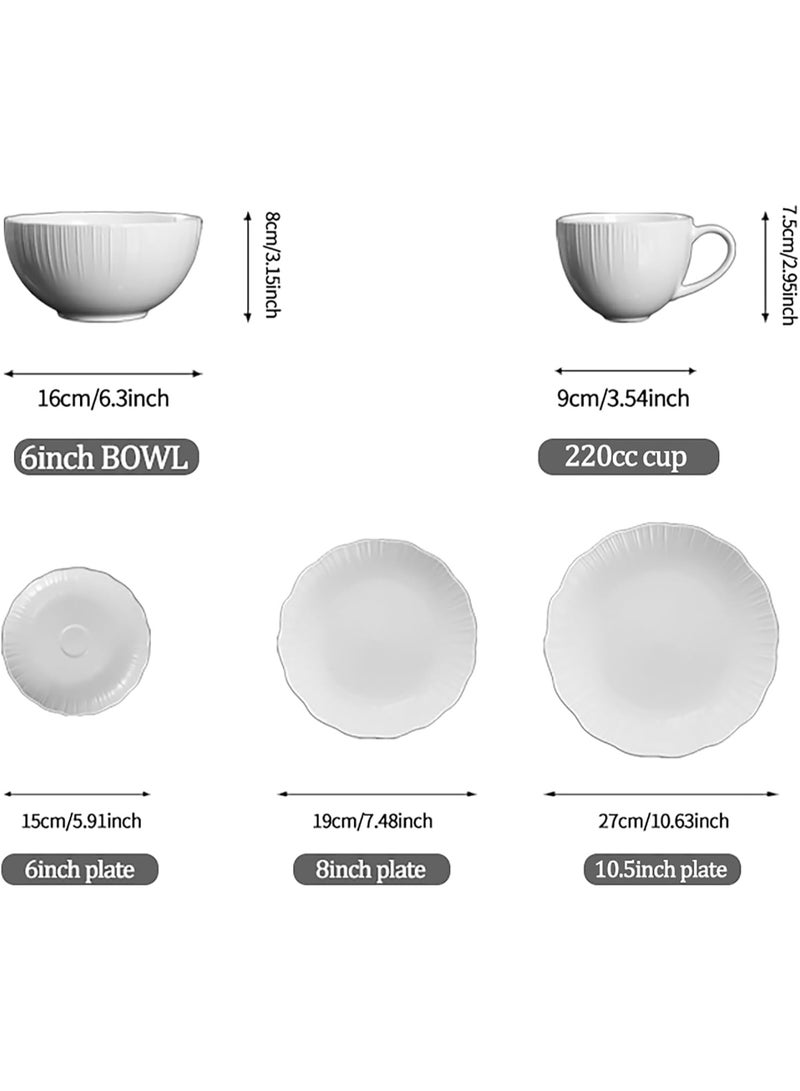 GOLD MANTIS Premium White Porcelain Dinnerware Set - 20 Pieces, Dishwasher & Microwave Safe, Occasions - Image 3