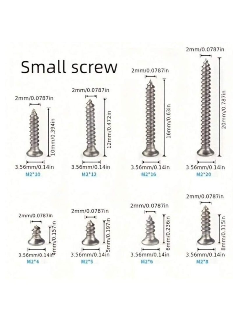 620pcs M2 M3 M4 Self Tapping Screws Set Kit, Fastener Screw Set, Wood Tooth Lock Nuts Screws Set - Image 2