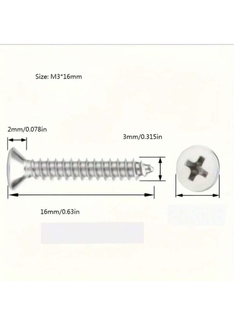 620pcs M2 M3 M4 Self Tapping Screws Set Kit, Fastener Screw Set, Wood Tooth Lock Nuts Screws Set - Image 3