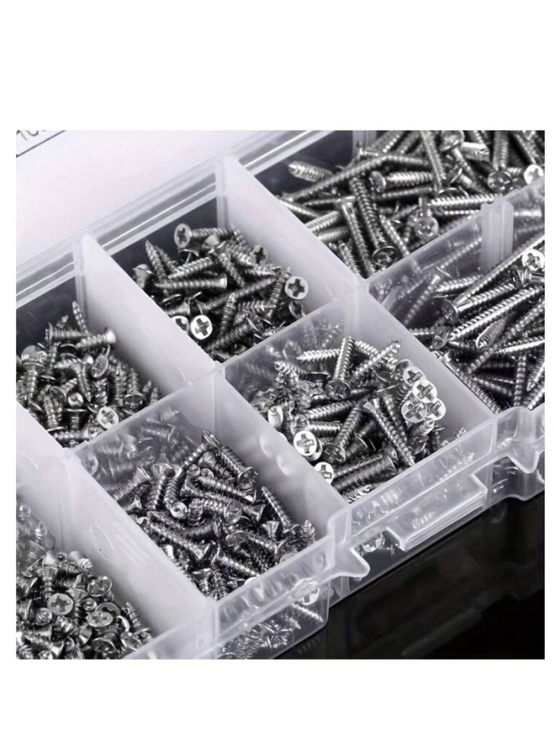 620pcs M2 M3 M4 Self Tapping Screws Set Kit, Fastener Screw Set, Wood Tooth Lock Nuts Screws Set - Image 4