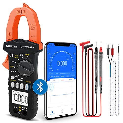 BTMETER BT-7200APP TRMS 6000 Counts Clamp Multimeter, Digital Clamp-on Ammeter for AC/DC Current Voltage Resistance Capacitor Frequency Continuity Temperature NCV Meter - Image 1
