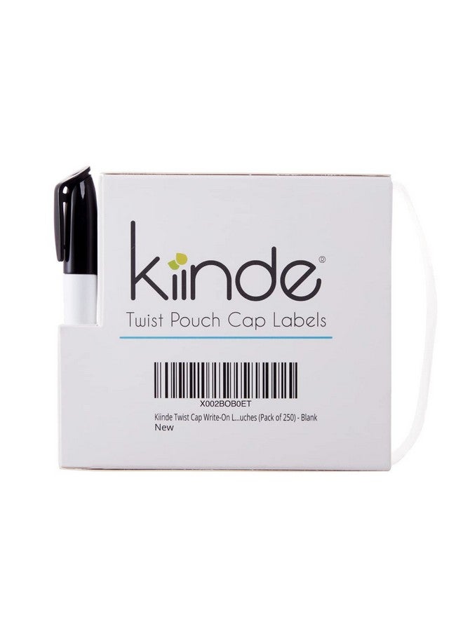 Kiinde Twist Cap Singleuse Writeon Labels For Breast Milk And Baby Food Storage Pouches (Pack Of 250) Includes Label Dispenser With Marker And Marker Holder Blank  - Image 1