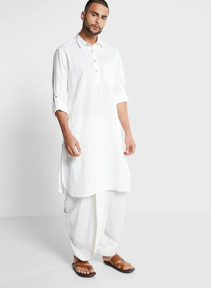 Fabindia Pathani Jamaal Striped Long Kurta