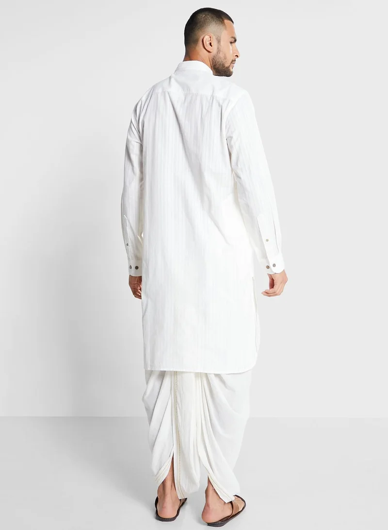Fabindia Pathani Jamaal Striped Long Kurta