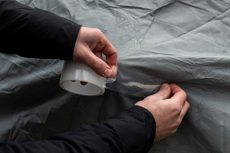 Duck Brand All Weather Indoor/Outdoor Repair Tape, Weatherproofing, Clear & UV Resistant, 1.88-Inch x 33.3-Yards, Single Roll, 281230 - Image 4