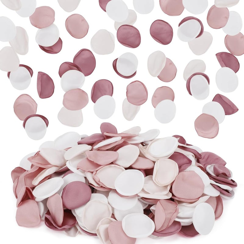 Suream 600 Pieces Silk Flowers Petals, Blush Pink Faux Flowers Petals for Flower Girl Basket, Fake Petals for Wedding Accessories, Romantic Dinner Table Centerpieces Bridal Shower Party Decor - Image 1