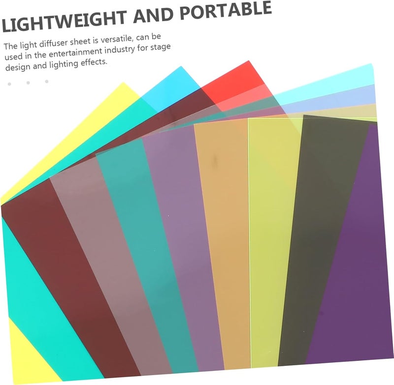 10Pcs Colored PVC Gel Filters Light Transmission Photo Films for Stage Lighting for Color Correction Reading Transparent Color Sheets - Image 3