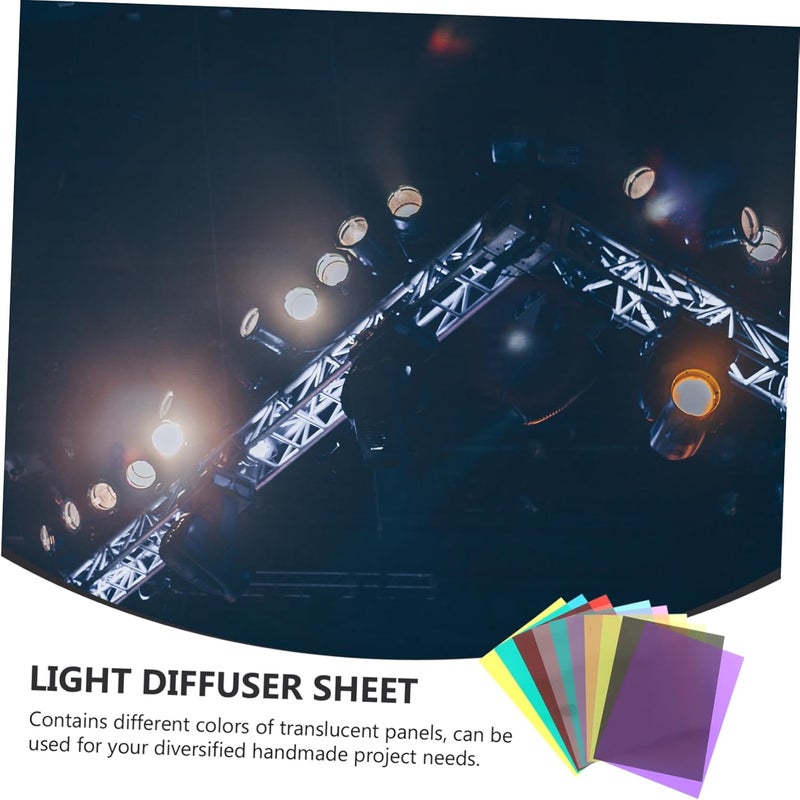10Pcs Colored PVC Gel Filters Light Transmission Photo Films for Stage Lighting for Color Correction Reading Transparent Color Sheets - Image 5