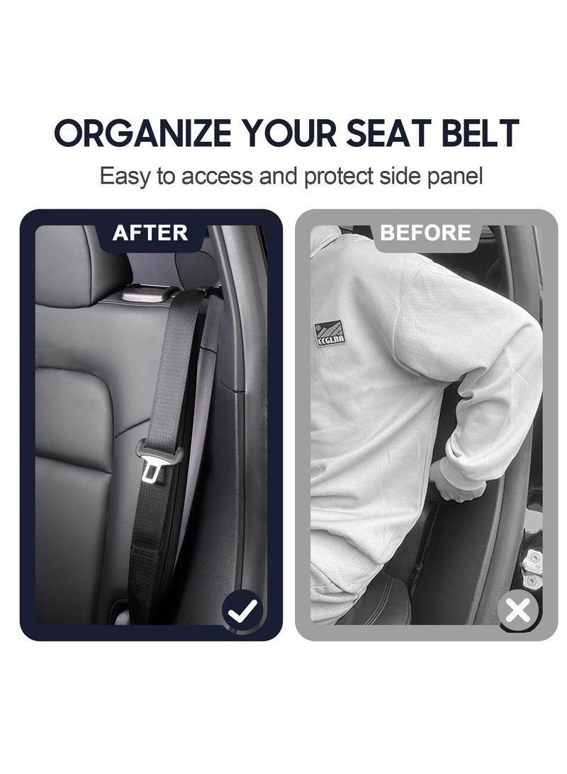 Excefore Seat Belt Guide Holder for Tesla Model Y, ABS Backseat Seat Belt Organizer, Automotive Interior Accessories Compatible with Tesla Model Y 2021 2022 2023 (2 Pack, Black) - Image 2