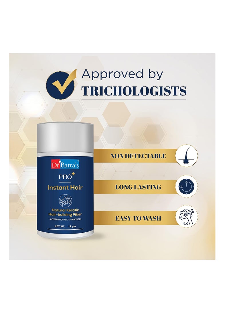 Dr Batra's Pro Instant Hair Natural Keratin Hair Building fibre Internationally Approved Black Hair fiber for thin Fine hair 12 GM - Image 3