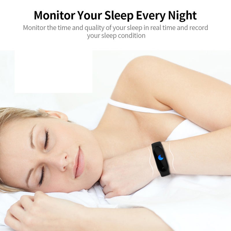 Sports Bracelet Intelligent Movement Heart Rate & Sleep Monitoring Calorie Consumption Alarm Clock BT Connection 0.96in Blue - Image 4