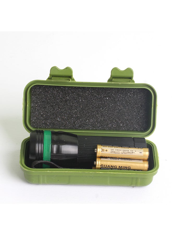 Dry Battery Flashlight Reading Student Dormitory Special Strong Light Super Bright Children's Eye Protection Small Flashlight-Product Specifications:312 Green Plastic Box  - Image 1