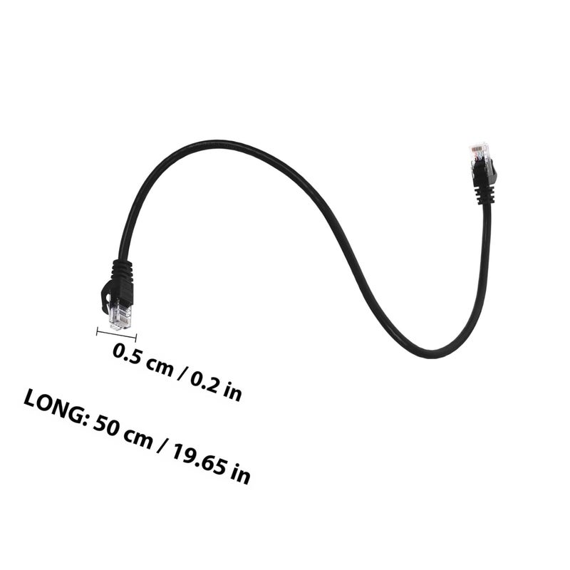 كابل إيثرنت Cat6 قطعتان بطول 0.5 متر، كابل توصيل غير محمي باللون الأسود، كابل شبكة جيجابت لموجهات وأجهزة الكمبيوتر المحمولة وملحقات الشبكات المنزلية - Image 2