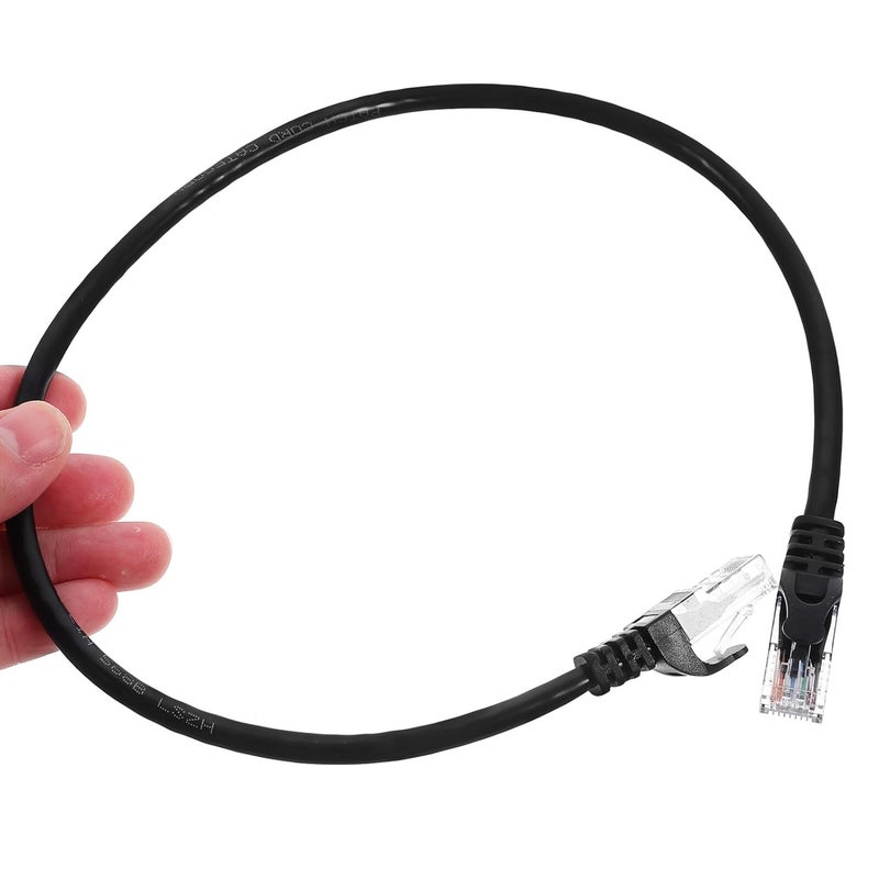 كابل إيثرنت Cat6 قطعتان بطول 0.5 متر، كابل توصيل غير محمي باللون الأسود، كابل شبكة جيجابت لموجهات وأجهزة الكمبيوتر المحمولة وملحقات الشبكات المنزلية - Image 4