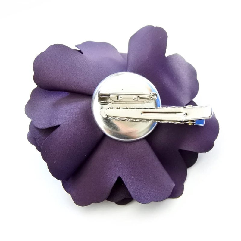 Meilliwish Camellias Flower Hair Clip and Brooch Pin 1 PCS(A74)(Purple) - Image 2
