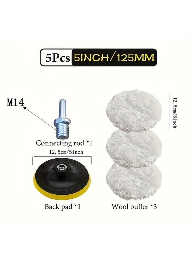 5 Inch Universal Polishing Discs Set High Density Car Wax Sponge Wheels For Paint Detailing - Image 4